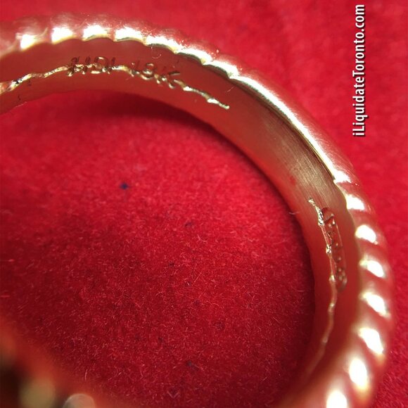 A Statement! Custom Made 18K Yellow Gold, Citrine and Diamond Cocktail Ring - Picture 12 of 14